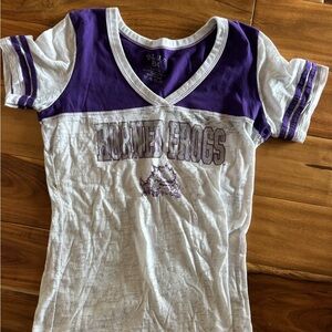 Blue 84 Purple and White TCU tee